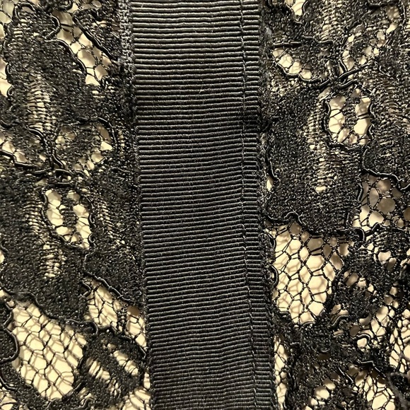 Babaton Aritzia Tobias Black Eyelash Lace V-Neck Sheath Mini Dress Size 4‎ - Picture 15 of 15